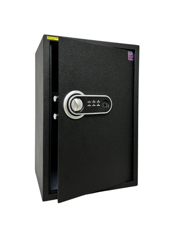 LOTFY GROUP - LG Well Designed textured-Black Fingerprint Safe Box , Kalon and Password - With 2 adjustable shelves -  Secure Storage with Biometric Access H60*W40*D35 CM - Image 1