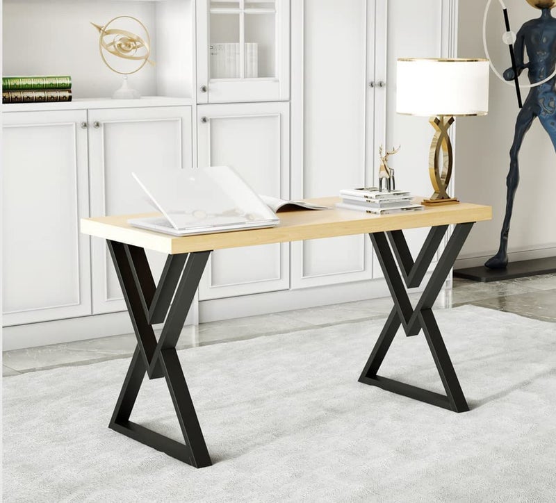 DECORILA Furniture Table Legs 28 inch Metal Desk Legs Diamond Shape Black Industrial Modern Dining Legs for Table Iron Bench Legs Chair Base Set of 2 - Image 3