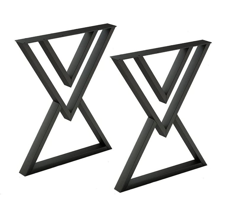 DECORILA Furniture Table Legs 28 inch Metal Desk Legs Diamond Shape Black Industrial Modern Dining Legs for Table Iron Bench Legs Chair Base Set of 2 - Image 2