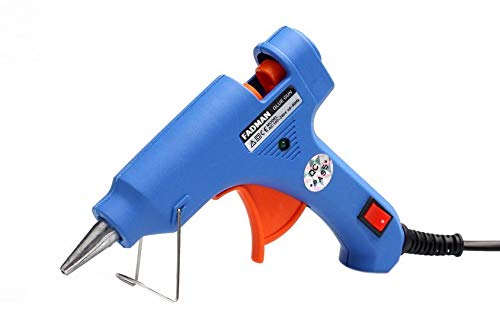 Fadman FADMAN NEW BLUE MINI 20W 20 WATT HOT MELT GLUE GUN ON OFF SWITCH INDICATOR WITH 10 ADHESIVE TRANSPARENT HOT GLUE STICKS  - Image 2