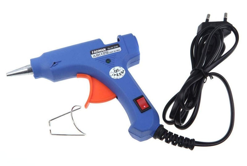 Fadman FADMAN NEW BLUE MINI 20W 20 WATT HOT MELT GLUE GUN ON OFF SWITCH INDICATOR WITH 10 ADHESIVE TRANSPARENT HOT GLUE STICKS  - Image 4