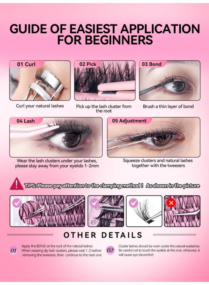 D'AMMA'N DIY Segment Cluster Lashes Hot Melt Soft Volume Mix - Image 4