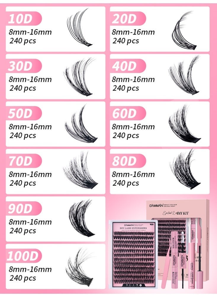 D'AMMA'N DIY Segment Cluster Lashes Hot Melt Soft Volume Mix - Image 2