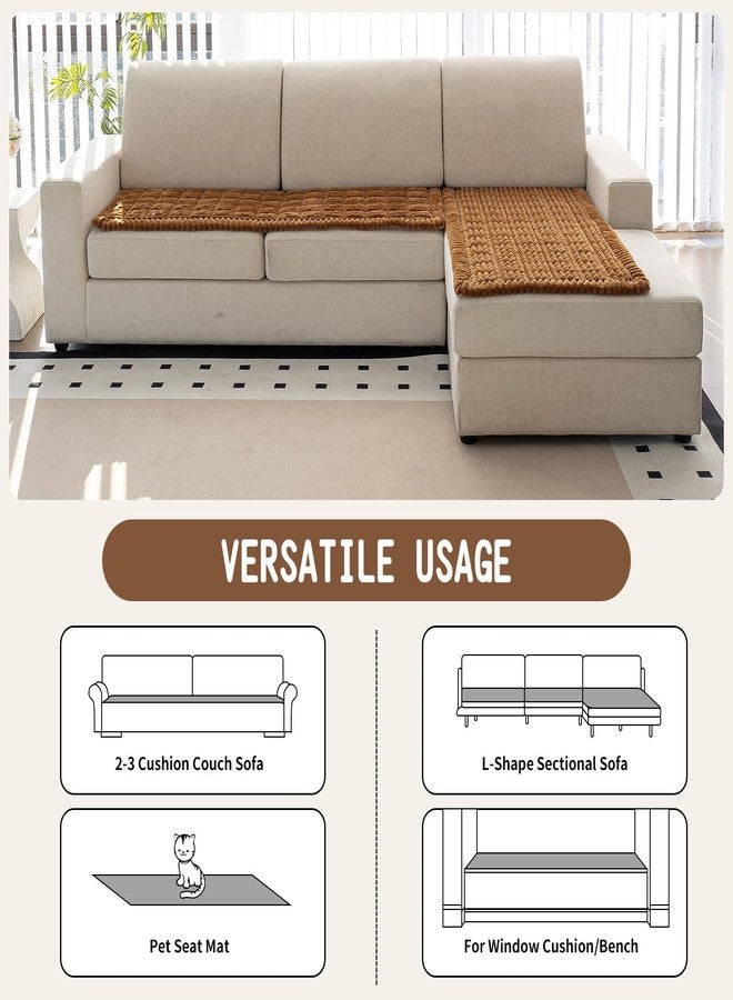 MDSASFD Sofa Couch Cover, Sofa Covers for Dogs Washable, Non-Slip Striped Sofa Slipcovers for Sectional Sofa, Sofa Cover Furniture Protector for L Shaped(Light Brown, 27.6"x 82.7") - Image 4