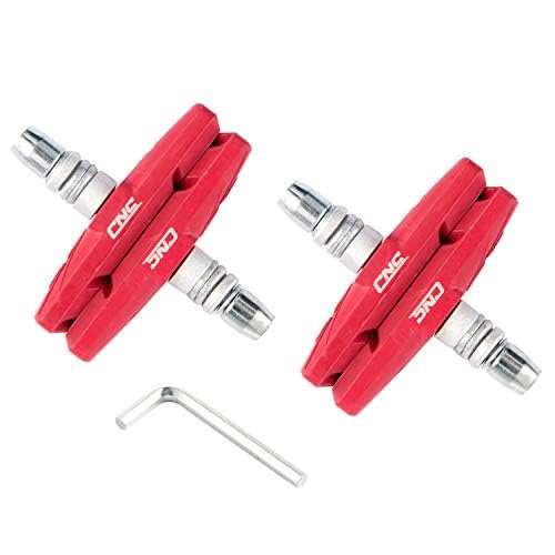 Chooee Bike V-Brake Pads, Bicycle 70mm Brake Blocks Set, 2 Pairs Universal Brake Shoes, Red - Image 1