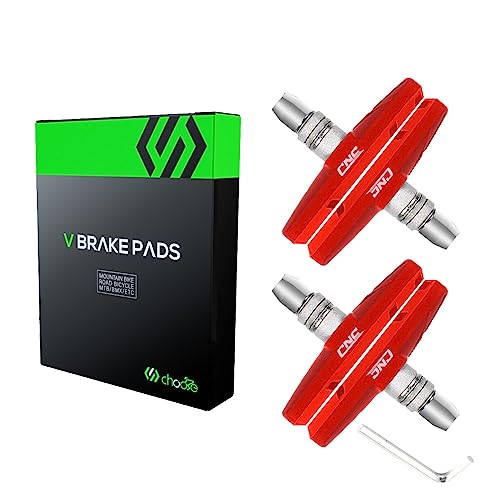 Chooee Bike V-Brake Pads, Bicycle 70mm Brake Blocks Set, 2 Pairs Universal Brake Shoes, Red - Image 4