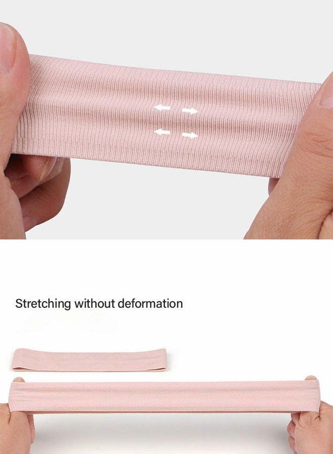 GROIC 2PCS Women's Headbands Athletic Yoga Workout Sports Exercise Headband Elastic Non Slip Sweat Wicking Summer Cloth Hair Bands Plain Colors  - Image 5