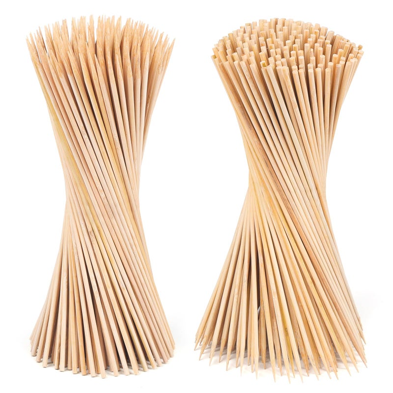 Newflager 400 Pack 12 Inch Natural Bamboo Wood Barbecue Skewers For Grilling  Kabob  Fruit  Appetizer  Cocktail  Sausage  Chocolate Fountain  Bbq Sticks. (F=4Mm) - Image 1