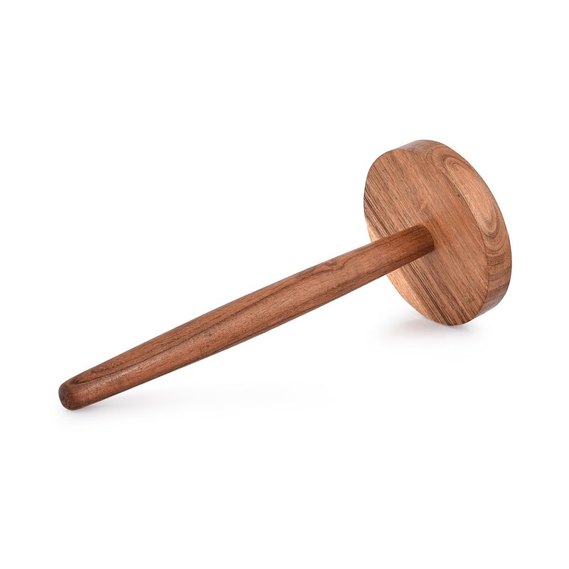 NIRMAN Acacia Wood Paper Towel Holder Decorative Countertop Standing Rolls Holder for Kitchen, Toilet, Pantry and Bathroom (5" x 5" x 12") - Image 3