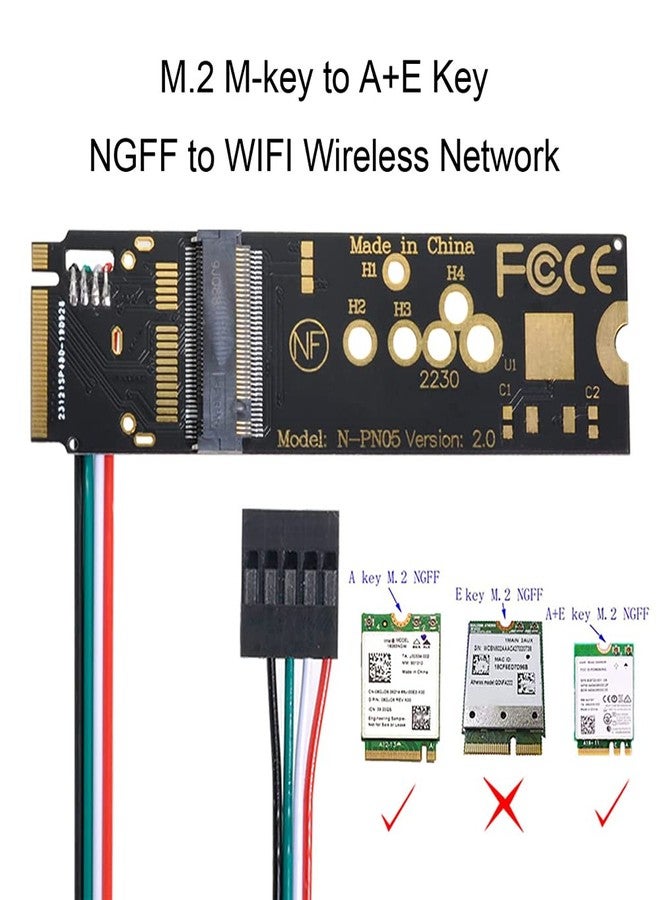 NFHK Wireless NGFF A/E-Key WiFi Card to M.2 NGFF Key-M NVME SSD Adapter for AX200 Wifi 6 Bluetooth 5.1 - Image 5