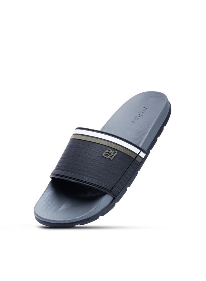 Puca Slider for Men | Men's Flip Flop | Durable and Light Weight With Maximum Grip Men's Slippers | Slider003 Grey - Image 1