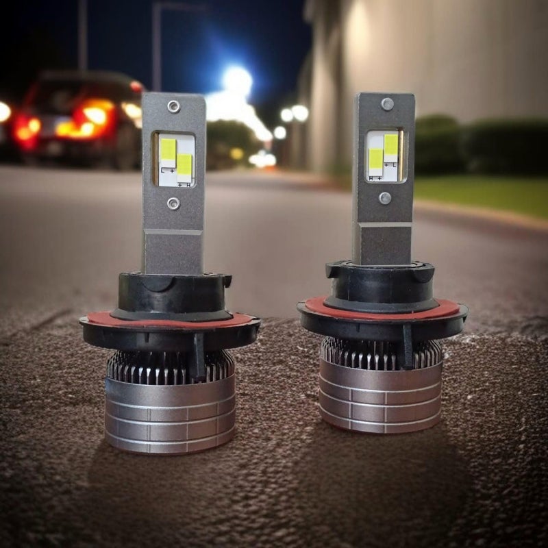 مصابيح أمامية للسيارة T8 PRO LED، 65 واط 65000 لومن، 12 فولت - 36 فولت، مروحة تبريد مدمجة، هيكل من الألومنيوم (H13/9008) - Image 3