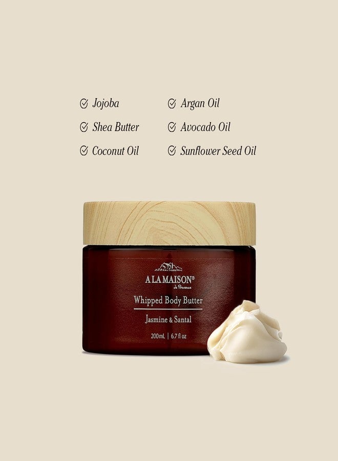 A LA MAISON Whipped Body Butter – Shea Butter Moisturizer with Argan, Avocado & Jojoba Oils – Ultra-Rich Body Cream for Dry Skin – 6.7 oz – Amber Collection (Jasmine & Santal - Image 2