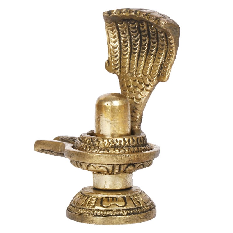 ARTVARKO Brass Shivling with Snake Shiv Lingam Statue Snake Idols of Shiva for Home Temple Pujas Decorative Diwali Vastu Gifts 3 Inch - Image 4