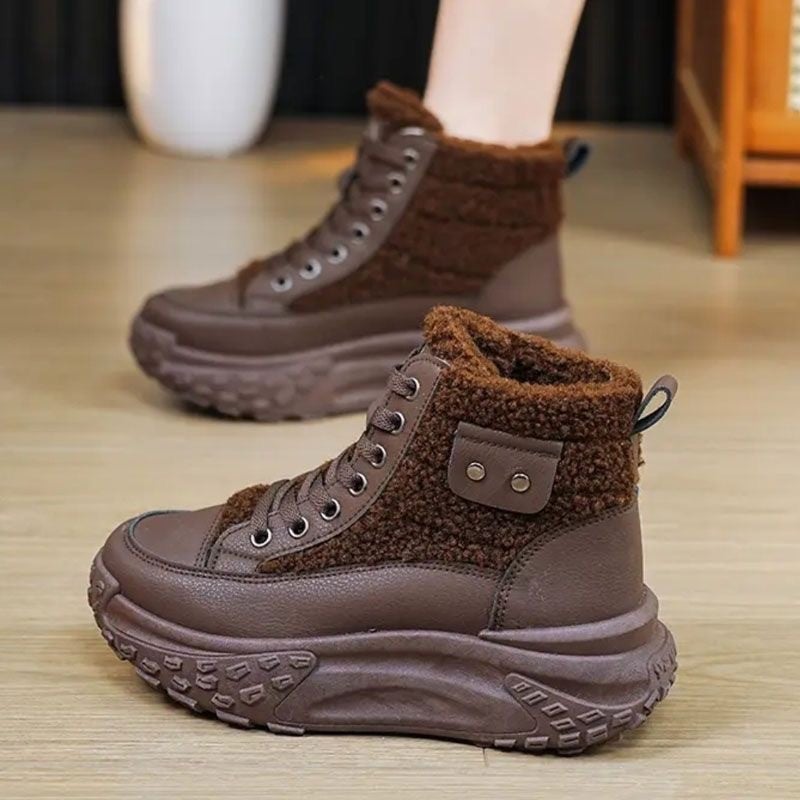 Padded Cotton Shoes Female Torre Shoes 2024 Winter New Fleece-Lined Joker Student Lamb Velvet Tide Shoes Thick-Soled Snow Boots - Image 2