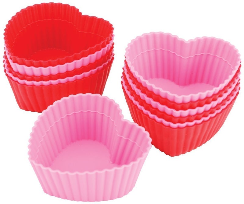 MoldBerry Silicone Muffin MouldsCup Cake Mould Reusable Nonstick Multicolor Heart Shape Pack of 6 - Image 4