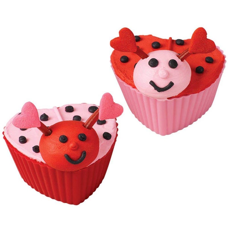 MoldBerry Silicone Muffin MouldsCup Cake Mould Reusable Nonstick Multicolor Heart Shape Pack of 6 - Image 5
