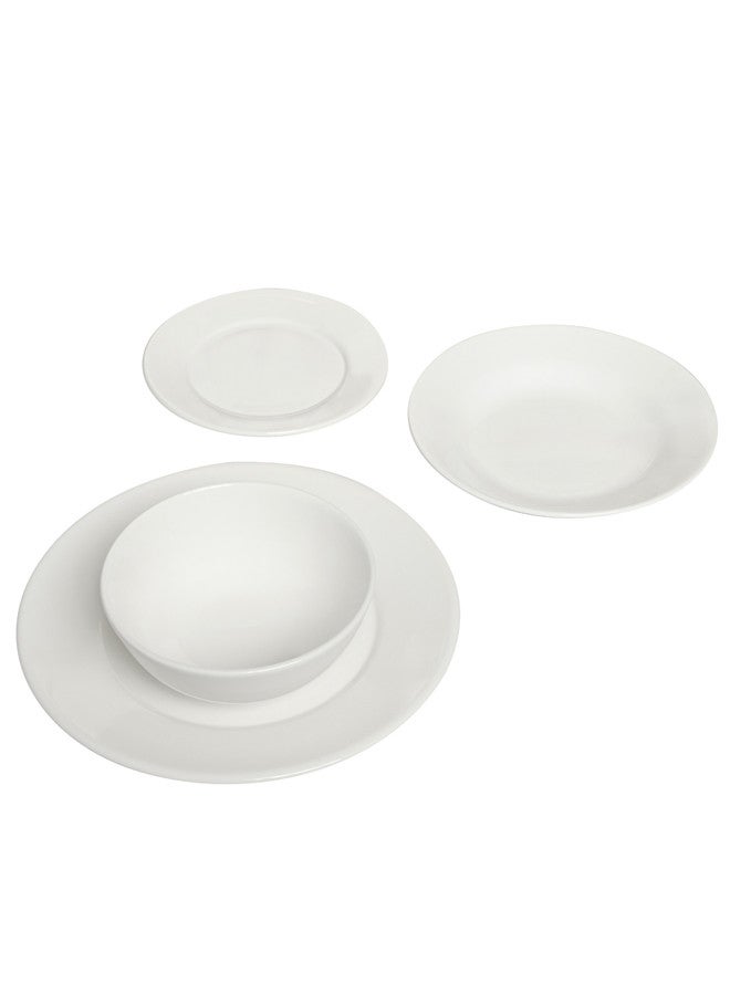 Trust 16-Piece Porcelain Dinner Set White; 4Pcs Dinner Plates Size 10 Inch, 4Pcs Side Plates Size 7 Inch, 4Pcs Deep Plates Size 8 Inch, 4Pcs Bowls Size 5.5 Inch - Image 4