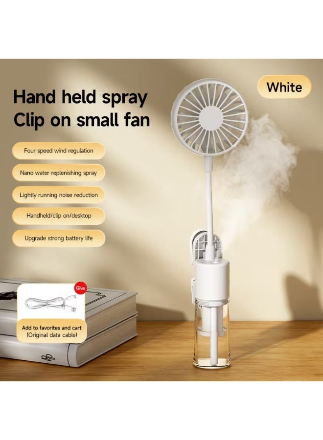 BlueFire F13 Handheld Spray Misting Fan with Clip-On Bendable Stand, 4-Speed USB Rechargeable Portable Mini Cooling Fan with Water Mist Spray, Adjustable Airflow for Baby Stroller, Picnic, Travel, Camping, Office, Car & Outdoor Summer Cooling - Image 4