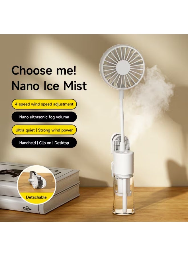 BlueFire F13 Handheld Spray Misting Fan with Clip-On Bendable Stand, 4-Speed USB Rechargeable Portable Mini Cooling Fan with Water Mist Spray, Adjustable Airflow for Baby Stroller, Picnic, Travel, Camping, Office, Car & Outdoor Summer Cooling - Image 5