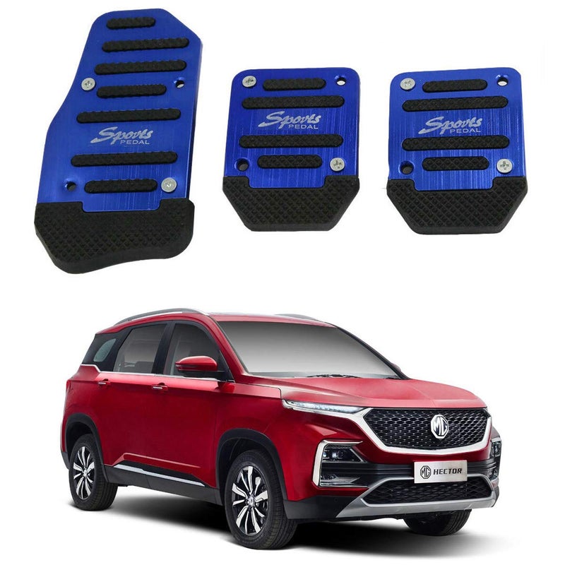 Oshotto 3 Pcs Non-Slip Manual CS-373 Car Pedals Kit Sports Pad Covers Set Compatible with MG Hector (Blue) - Image 1