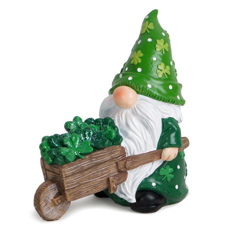 Hodao St Patrick's Gnomes Decoration Beard Elf for Home Table Ornament Decor Dwarf Figurines for St. Patrick's Gifts Green Irish Handmade Gnome Decorations Gift - Image 1