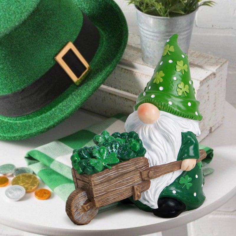 Hodao St Patrick's Gnomes Decoration Beard Elf for Home Table Ornament Decor Dwarf Figurines for St. Patrick's Gifts Green Irish Handmade Gnome Decorations Gift - Image 4