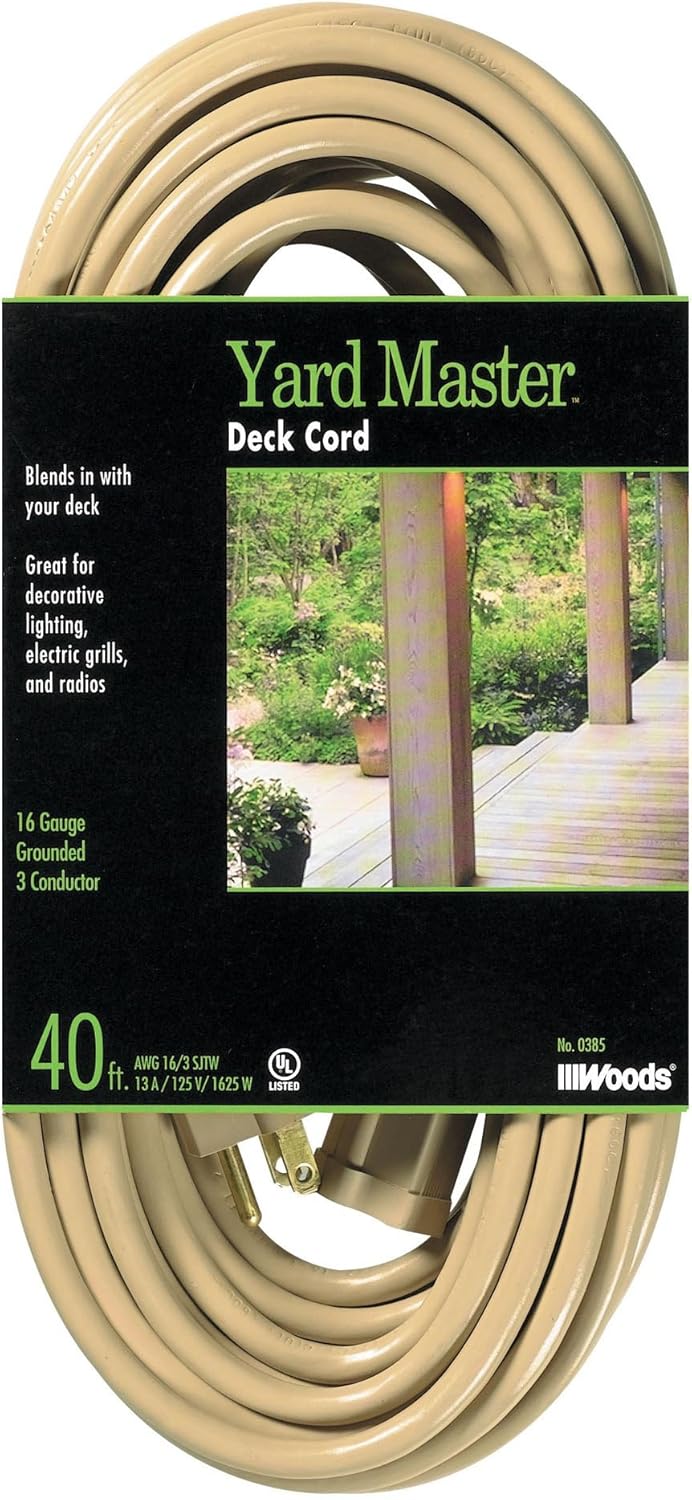 Woods 0385 385 Cord Set 163 40 SJTW Beige 40 ft Foot - Image 2