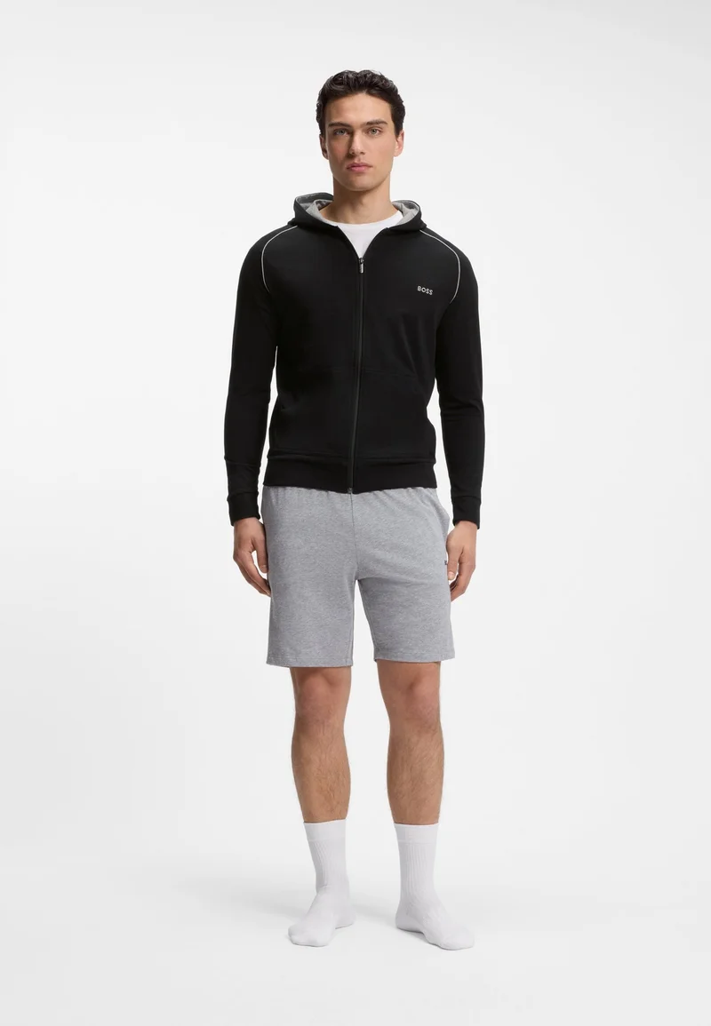 BOSS Black Zip-up hoodie in stretch cotton with contrast piping for Men | Best Price UAE