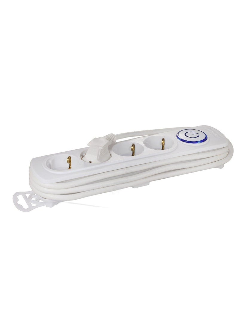Power Strip 4-Outlet , Strong and flexible cord for powering electrical appliances , 16 Amp, 220V capacity , Practical design withstands daily use and powers up to 4 devices at the same time , Ideal for offices, bedrooms, meeting tables, and computers , Durable and resistant ABS plastic material , Stable, non-slip feet  high quality - white