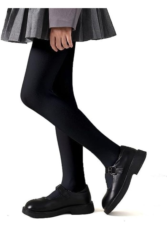Generic - Children's girls' winter plain wool tights, soft thick pantyhose for school, long socks to keep warm, warm winter tights for girls, black - Image 1