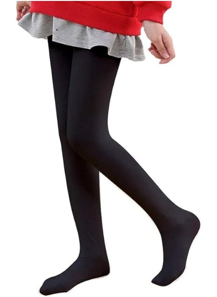 Generic - Children's girls' winter plain wool tights, soft thick pantyhose for school, long socks to keep warm, warm winter tights for girls, black - Image 1