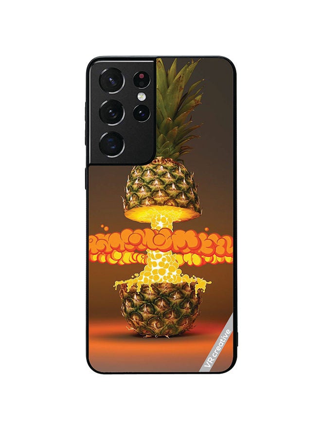 VR CREATIVE Protective Case Cover For Samsung Galaxy S21 Ultra 5G Fire Pineapple Design Multicolour - Image 1