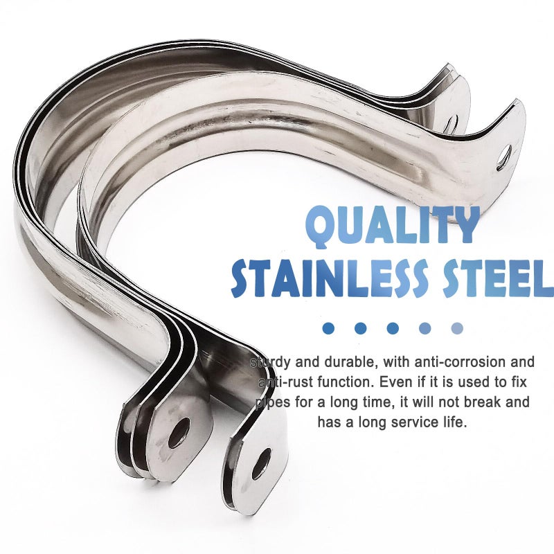 Nge 2.5inch Rigid Pipe Strap Clamp-Two Hole Strap-U Bracket Tube Clip-Stainless Steel Heavy Duty Pipe Fasten Holder-Secures Conduit,10Pcs(76mm) - Image 3