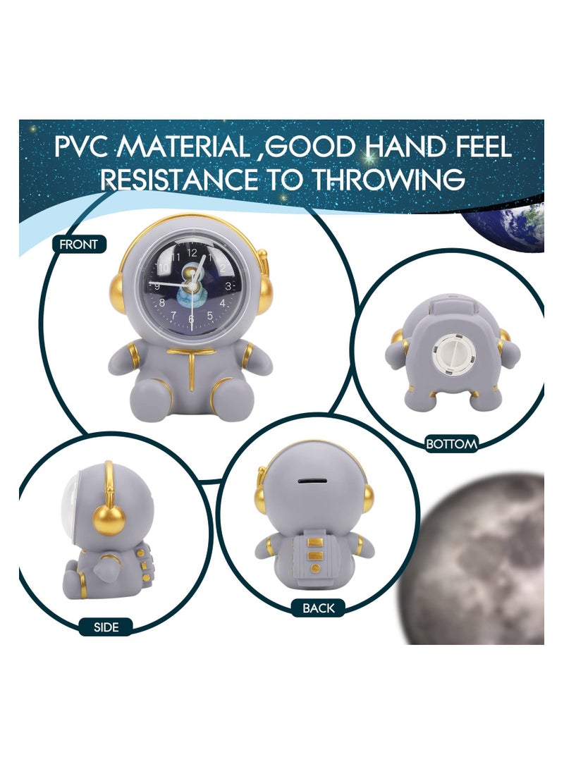 Excefore Alarm Clock with Astronaut Coin Bank, Personalized Coin Bank for Girls Boys, Large Size Decoration Money Savings Case with Clock, Birthday Gift - Image 3