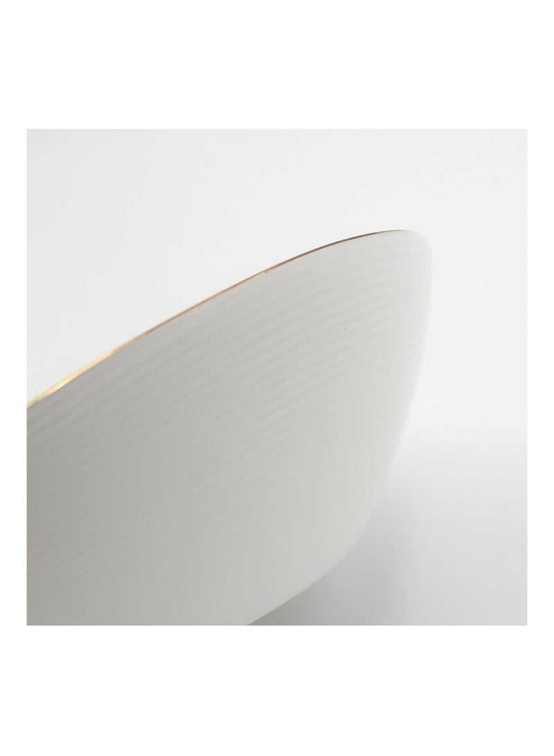 Houzi Houzi 26 Pcs Gold line Dinner Set  Opal Glassware 6 X Dinner plate 6 X Soup plate 6 X Dessert plate 6 x Bowl1 x Large Bowl 1 x Oval Plate  - Image 4