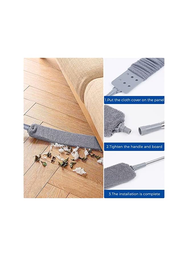 promass Retractable Gap Dust Cleaner Cleaning Tools with 2 Microfiber Dusting Cloths Long Handle 60inches Washable and Retractable Duster Brush for Cleaning Under Appliances Furniture Couch Fridge - Image 5