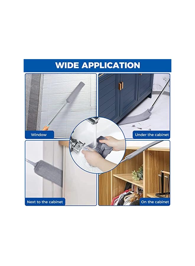promass Retractable Gap Dust Cleaner Cleaning Tools with 2 Microfiber Dusting Cloths Long Handle 60inches Washable and Retractable Duster Brush for Cleaning Under Appliances Furniture Couch Fridge - Image 3