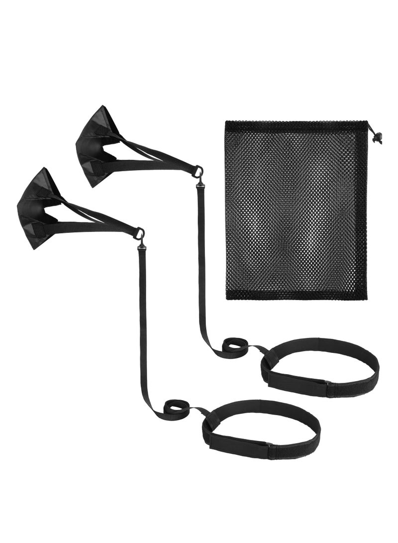 Excefore Swim Tether Stationary Swimming, 2 Set Swim Parachute, Swim Resistance Belt, Swim Bungee Training Belt, Pool Swim Trainer Belt Harness,Great for Swim Training & Exercise - Image 1