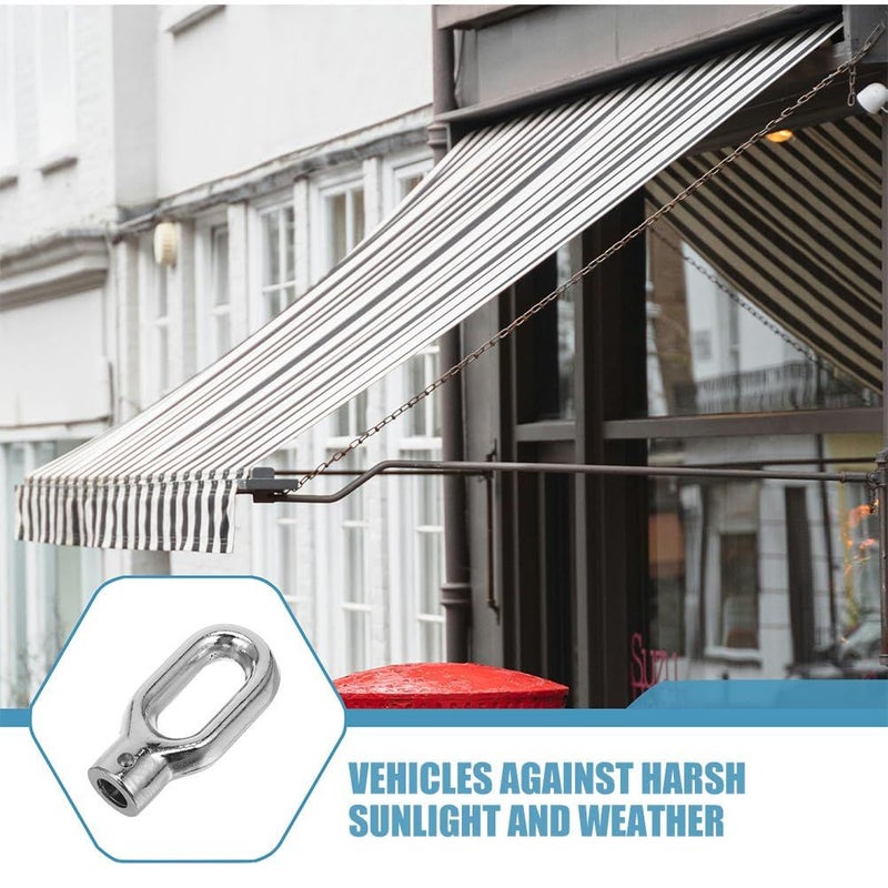 Aluminum Alloy Awning Ring Hook 2 Pack for Retractable Patio Outdoor Use Silver - Image 3