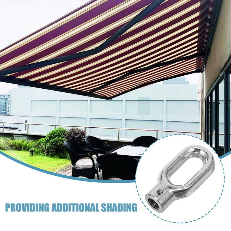 Aluminum Alloy Awning Ring Hook 2 Pack for Retractable Patio Outdoor Use Silver - Image 4