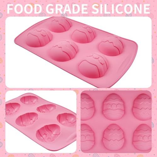 Dootafy Easter Egg Silicone Molds 2 Pack Egg Shaped Silicone Molds for Baking Easter Chocolate Candy Molds Jello Mould Ice Cube Trays for Jelly Chocolate Jello Making Resin Expoxy - Image 3