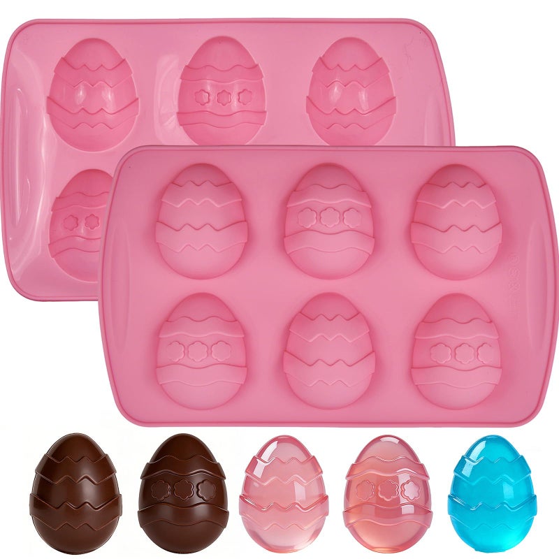 Dootafy Easter Egg Silicone Molds 2 Pack Egg Shaped Silicone Molds for Baking Easter Chocolate Candy Molds Jello Mould Ice Cube Trays for Jelly Chocolate Jello Making Resin Expoxy - Image 2