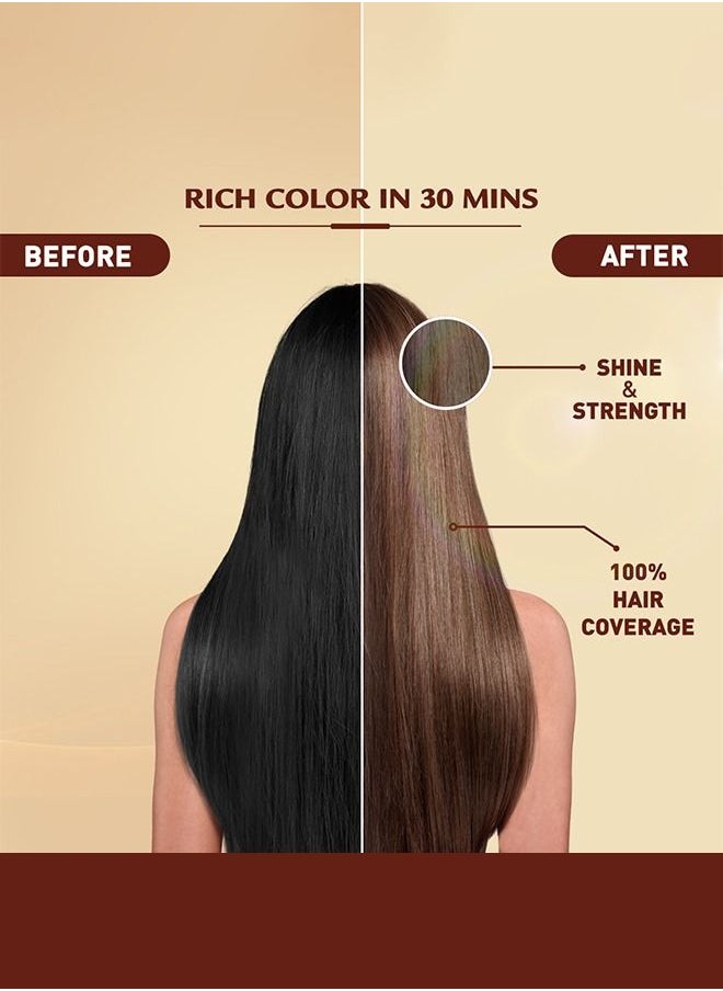 Vatika Naturals - Vatika Naturals Coloring Kit - Light Brown With Almond Oil | 100% Grey Coverage | Permanent Hair Dye With Quick Applicator - 180 ml - Image 1