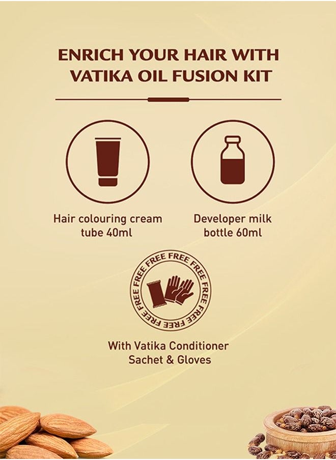 Vatika Naturals - Vatika Naturals Coloring Kit - Light Brown With Almond Oil | 100% Grey Coverage | Permanent Hair Dye With Quick Applicator - 180 ml - Image 1