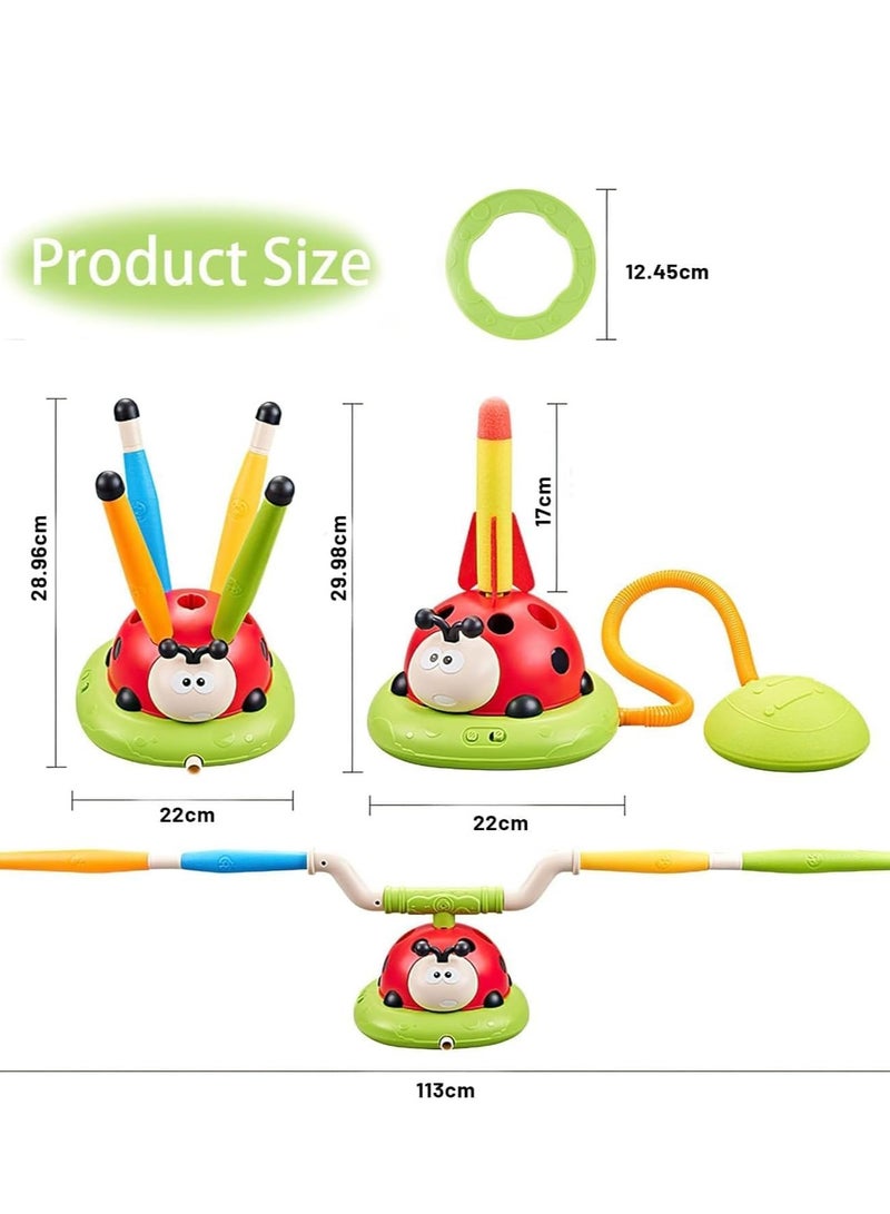 Rocket Launcher with Musical Jump and Toss Ring Game 3 in 1  ToyFun Indoor & Outdoor Toy for Kids, Boys & Girls | Perfect for Birthday Gifts, Sports, and Summer Fun!  - Image 1