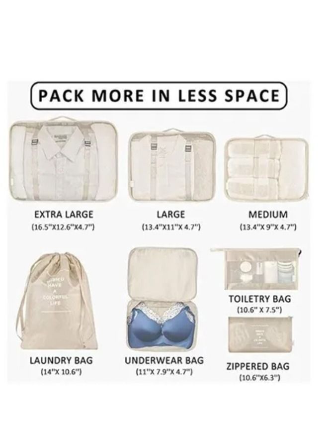 7-Piece Waterproof Travel Organizer Luggage Set