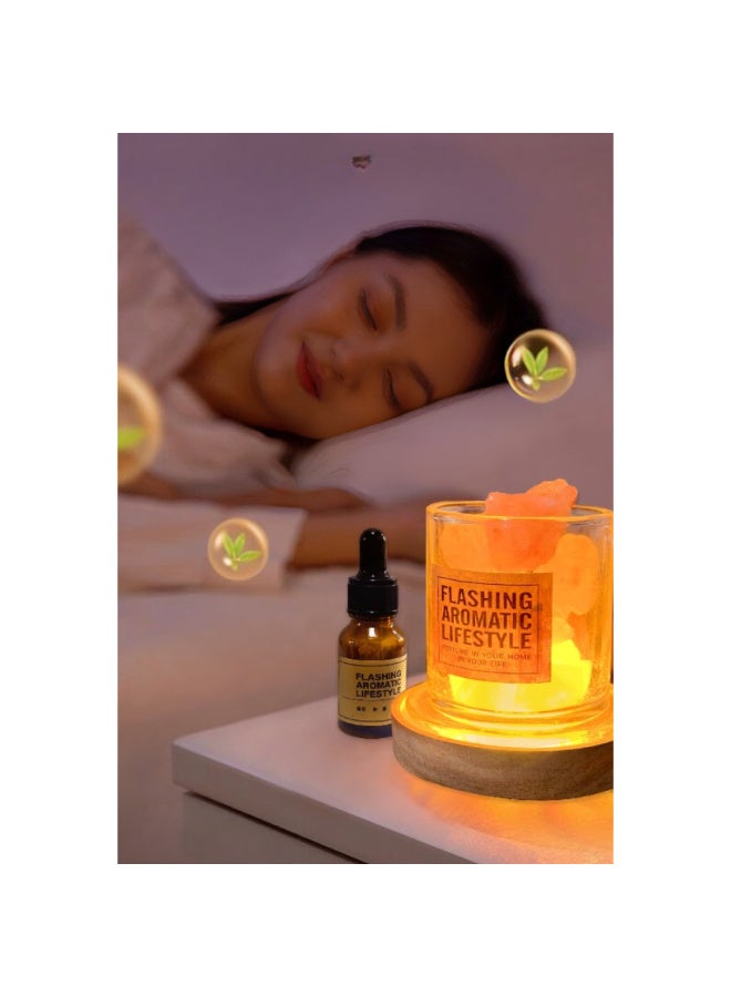 ARABIQO Himalayan Salt Crystal Diffuser Gift Set with Fragrance Oil | Natural Healing Crystal Aroma Stone Diffuser & Bedside Lamp | Relaxing Bedroom Lamp & Home Decor Gift - Image 1