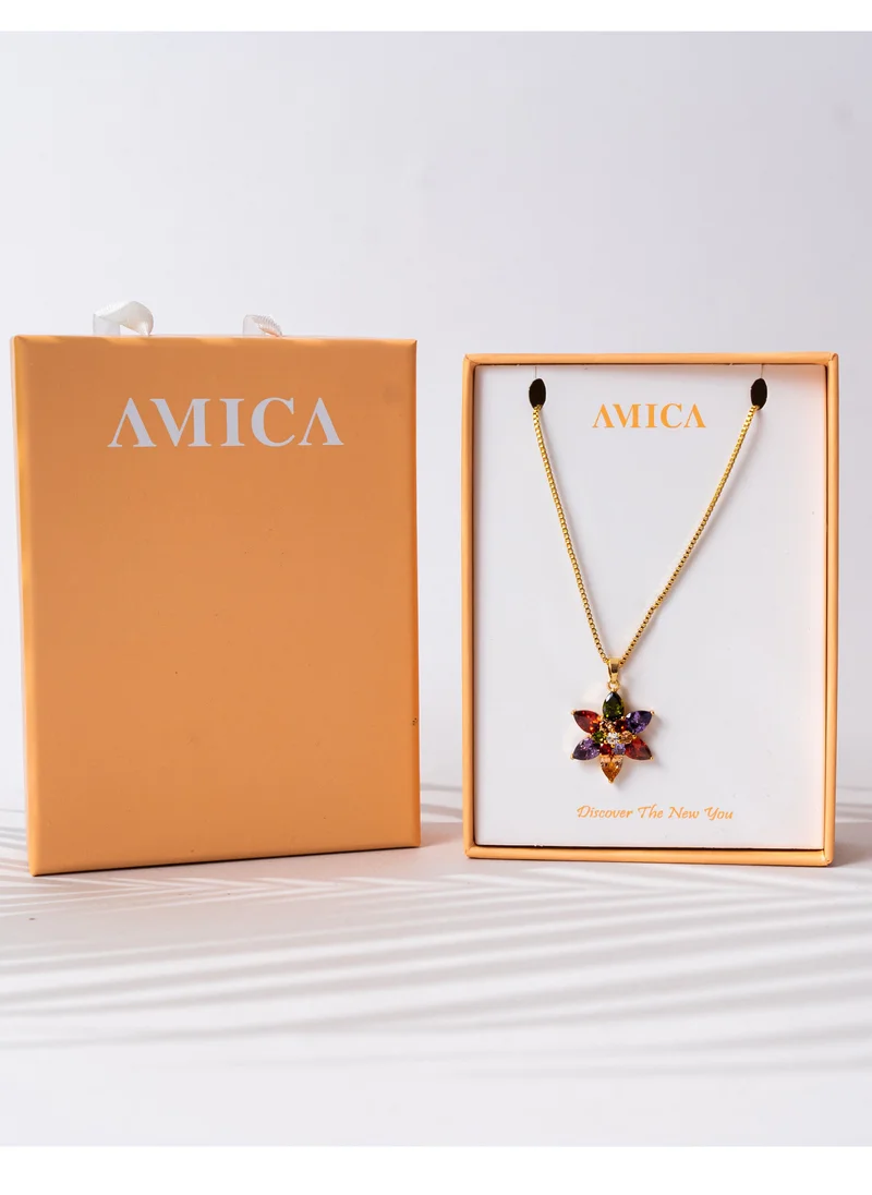 AMICA Embellished Flower Necklace