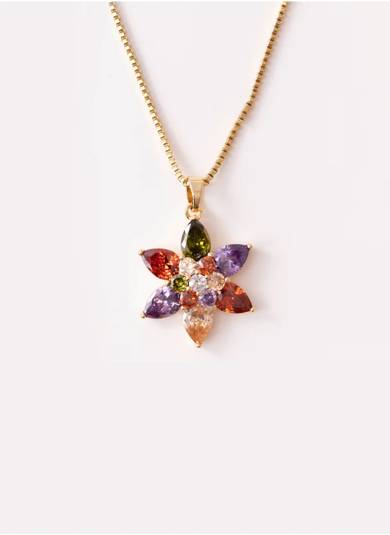 AMICA Embellished Flower Necklace